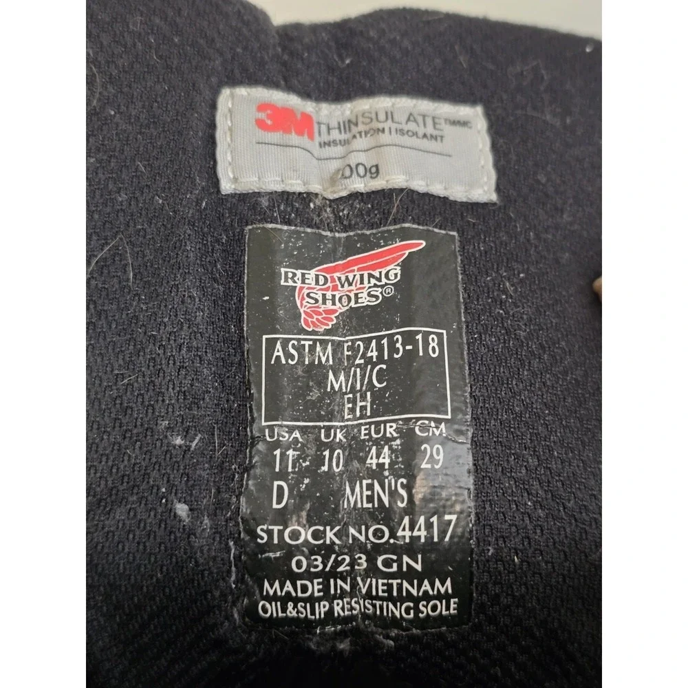 Used Red Wing‎ Shoes ASTM F2413-18 Steel Toe Work Boots Size 11 D Used